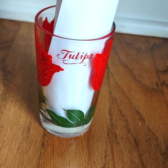 Set of 3 Vintage Floral Peanut Butter Glasses - Picture 2 of 8